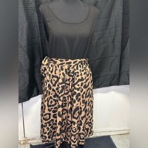 SHEIN Clasi Plus Size Women's Leopard Print A-Line Sleeveless Summer Dresses